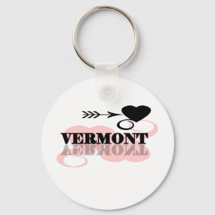 Pink Heart Vermont Key Ring