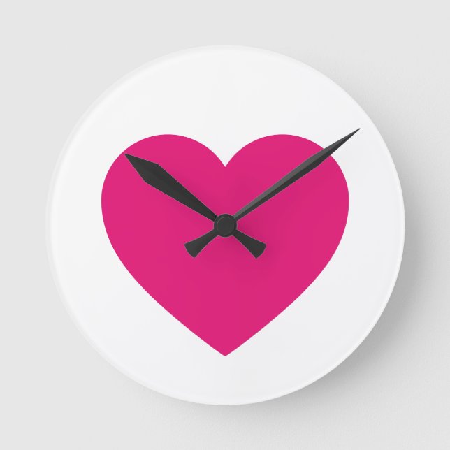 Pink Heart Wall Clock (Front)
