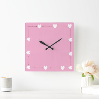 Pink Heart Wall Clock – Cute Minimal Home Decor