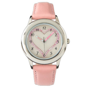 Pink heart watch