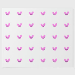 Pink heart wedding couple name letter monogram rom wrapping paper