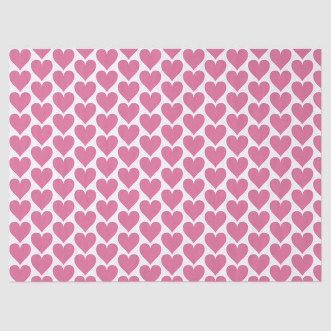 Pink Heart Wedding Tissue Paper for Favours (Front)