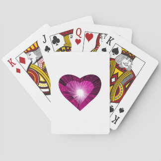 Pink Heart White playing cards
