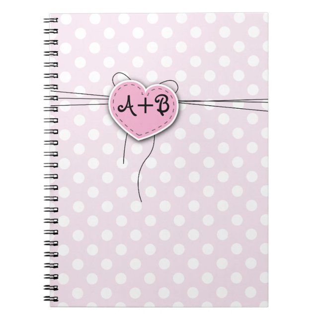 Pink Heart with Polka Dots Notebook (Front)