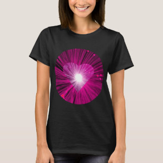 Pink Heart women's t-shirt black