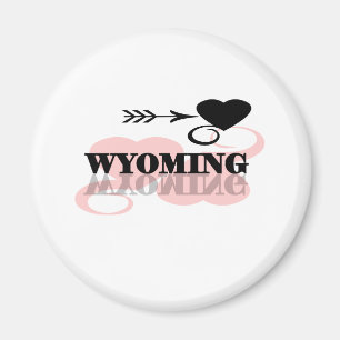Pink Heart Wyoming Magnet
