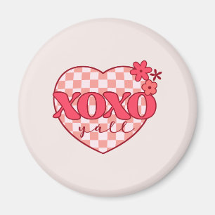 Pink Heart Xoxo Hugs and Kisses Magnet