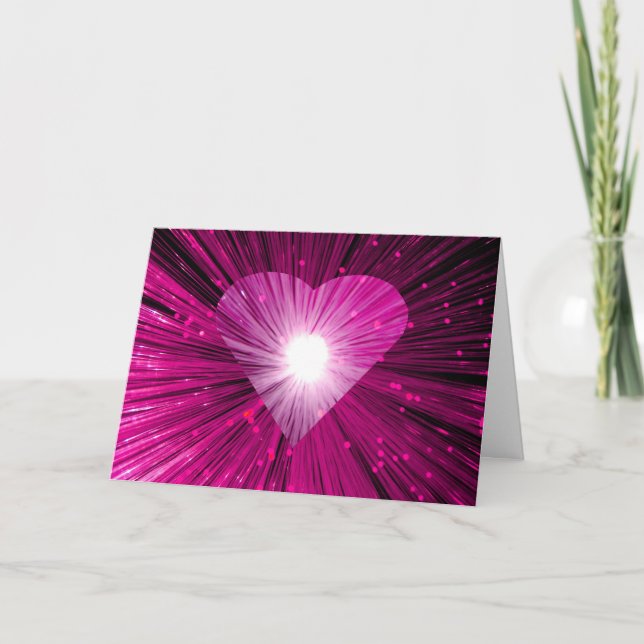 Pink  Heart Your Text' greetings card (Front)