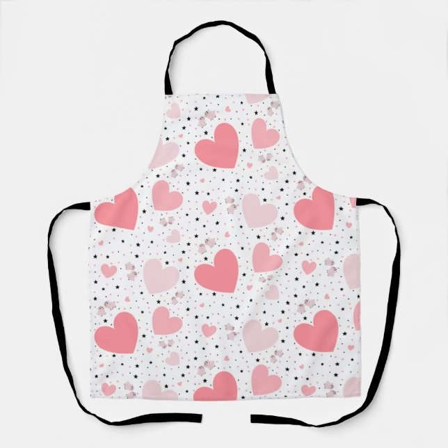 Pink hearts and piggy apron (Front)
