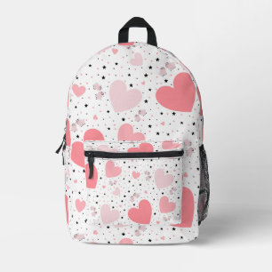 Pink hearts and piggy printed backpack