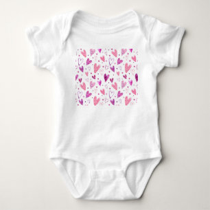 Pink Hearts and Polka Dots: Romantic Delight. Baby Bodysuit