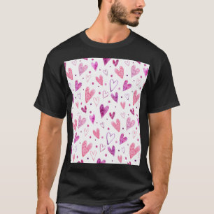 Pink Hearts and Polka Dots: Romantic Delight. T-Shirt