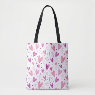 Pink Hearts and Polka Dots: Romantic Delight. Tote Bag