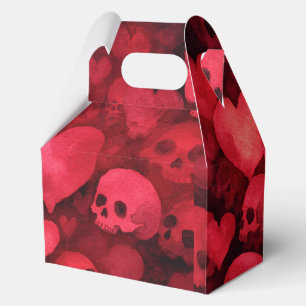 Pink Hearts And Skulls Favour Box