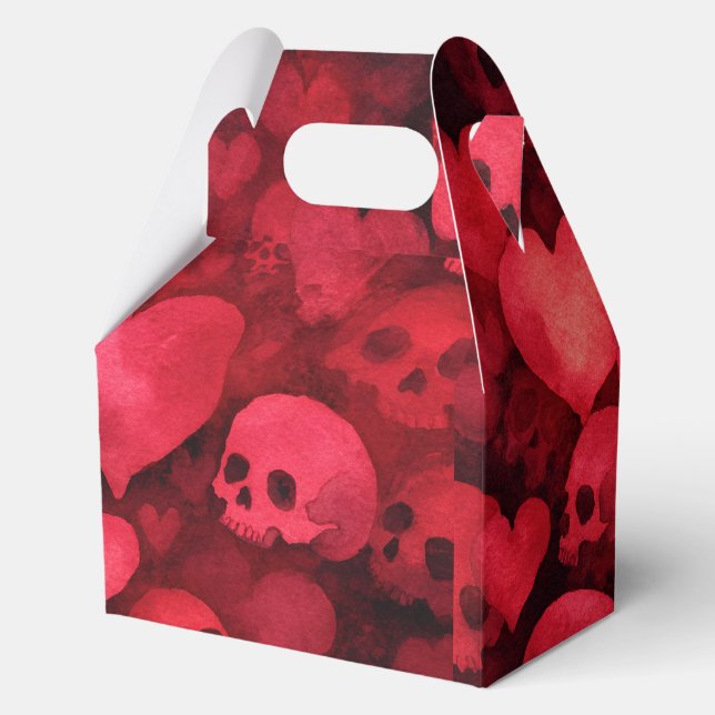Pink Hearts And Skulls Favour Box (Front)