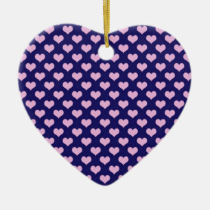 Pink Hearts Art Ceramic Tree Decoration