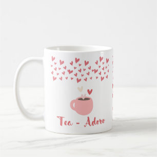 Pink Hearts Background Tea - Adoro Coffee Mug