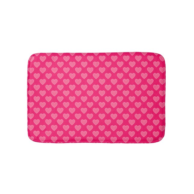 Pink Hearts Bath Mat (Front)