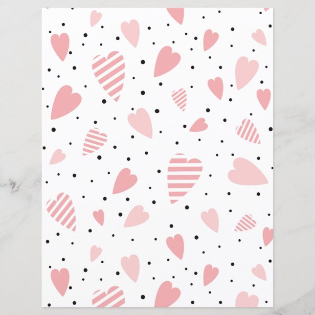 Pink Hearts Black Polka Dots  (Front)