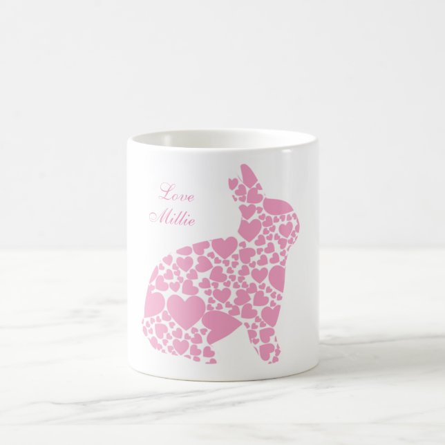 Pink Hearts Bunny Mug (Center)