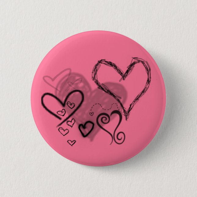 Pink Hearts Button (Front)
