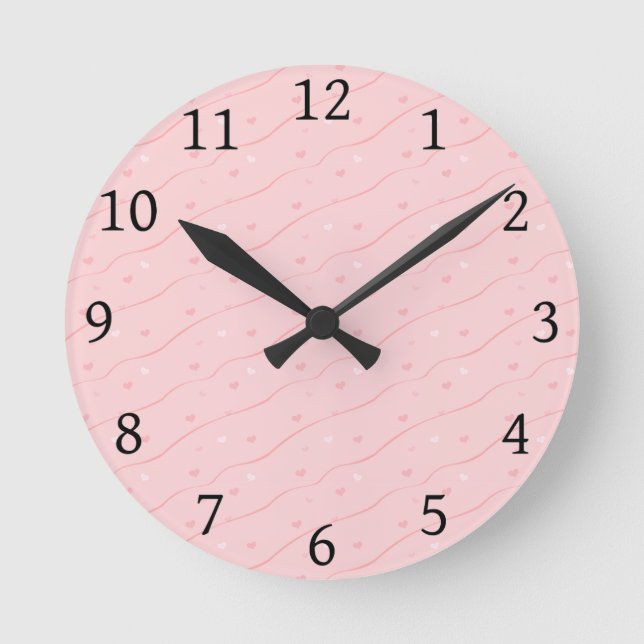 Pink Hearts Clock (Front)