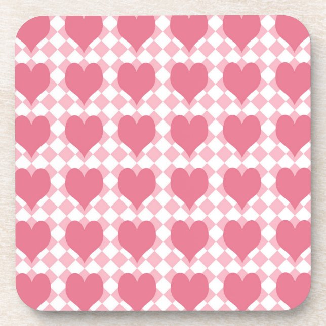 Pink Hearts Coaster (Front)