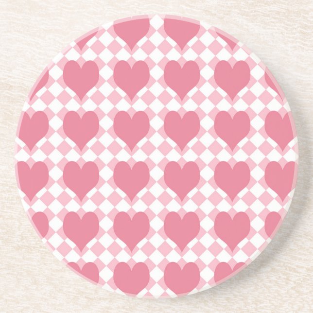 Pink Hearts Coaster (Front)