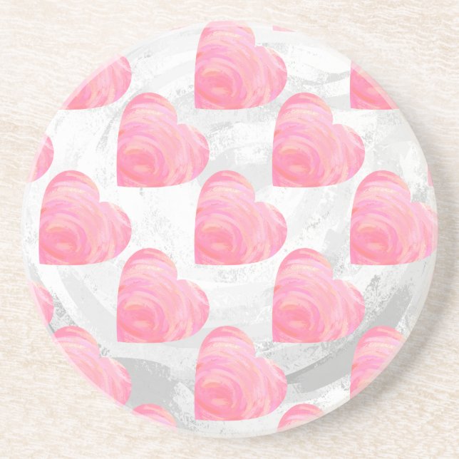 Pink Hearts Coaster (Front)