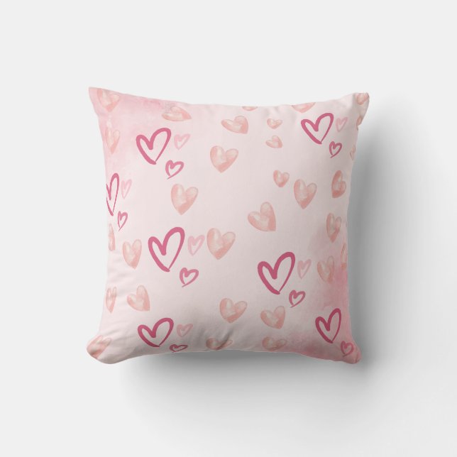 Pink Hearts Cushion (Front)