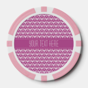 Pink Hearts custom poker chips