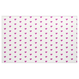 Pink Hearts Custom Polyester Weave  Fabric