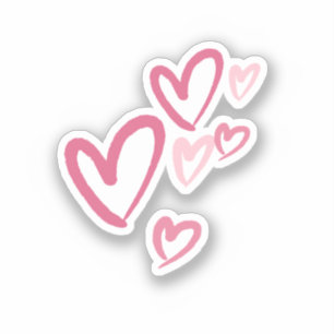 Pink Hearts Cute Doodle