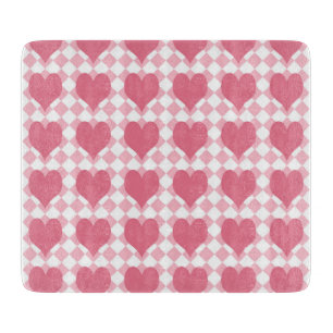 Pink Hearts Cutting Board