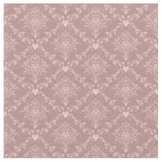 Pink Hearts Damask Fabric