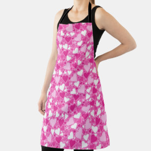 Pink Hearts Design for Breast Cancer Awareness Apron