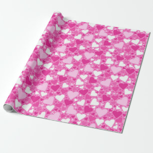 Pink Hearts Design for Breast Cancer Awareness Wrapping Paper