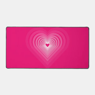 Pink Hearts Desk Mat