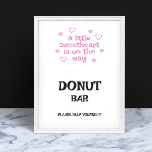 Pink hearts Donut Bar Shower Sign