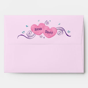 Pink Hearts Envelope