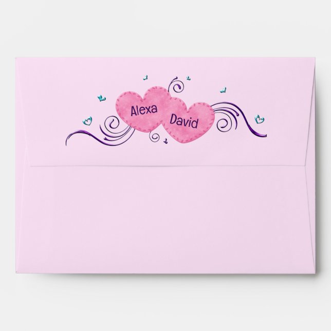 Pink Hearts Envelope (Back (Top Flap))