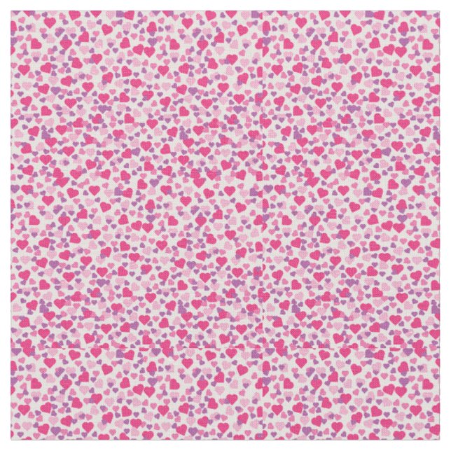 Pink Hearts for Love Fabric (Close Up)