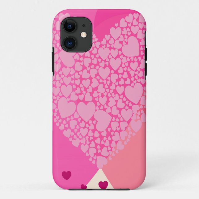 Pink Hearts for St Valentine's Case-Mate iPhone Case (Back)