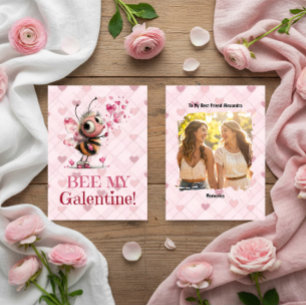 Pink Hearts Galentine's Day Best Friend Card