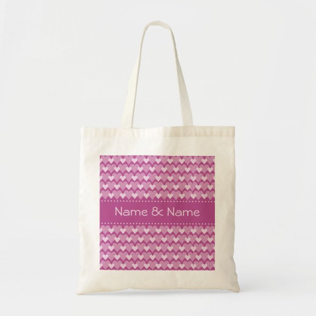 Pink Hearts gift bag, customise Tote Bag (Front)