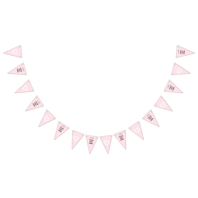 Pink Hearts girl Bachelorette Party Bunting (All)
