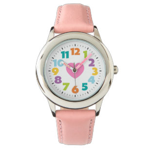 pink hearts girl's watch