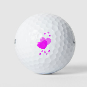 Pink Hearts Girly Golf Balls