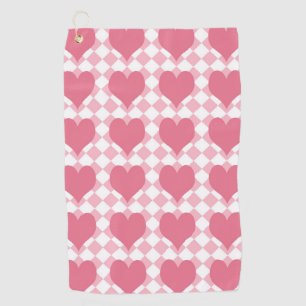 Pink Hearts Golf Towel