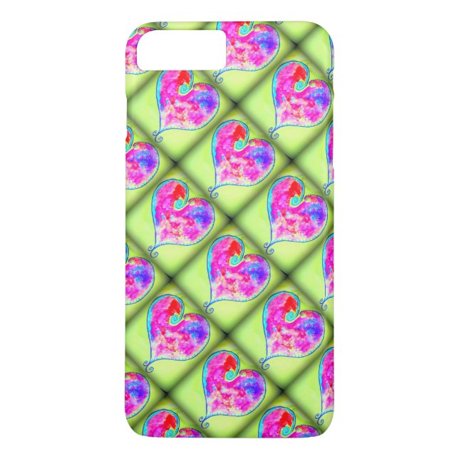pink hearts green diamonds Case-Mate iPhone case (Back)